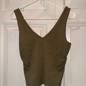 Abercrombie & Fitch Olive Green Seamless Tank Top